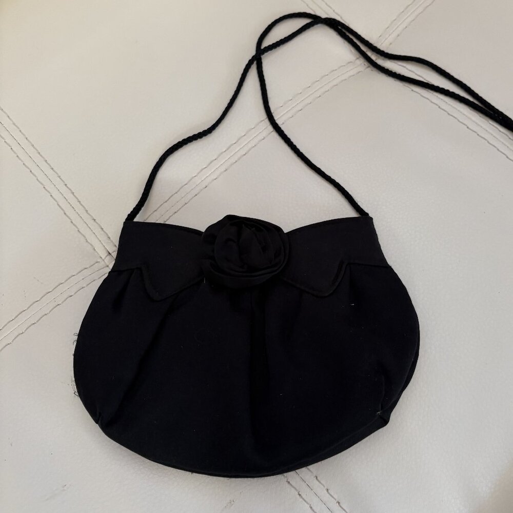 Pacific Express Black Evening Bag  with  a Rosette